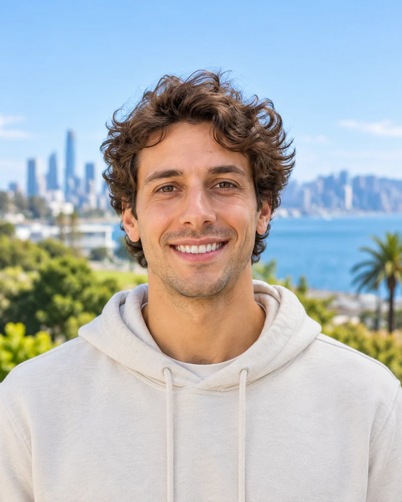 A clear, well-lit portrait of one person facing the camera